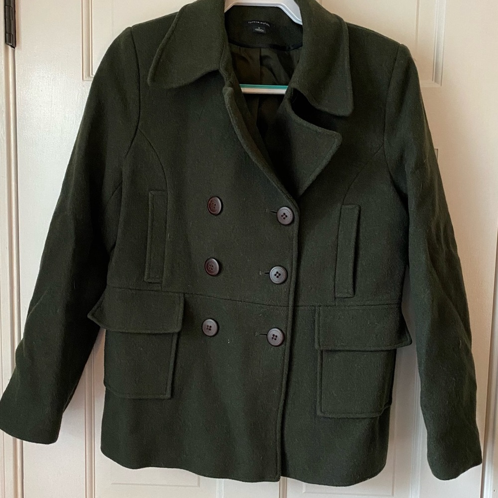 Tommy Hilfiger size 12 wool coat dark green